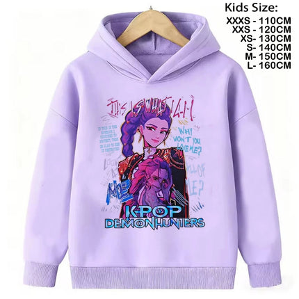 KPop Demon Hunters Hoodies Baby Girl Boy Clothes Fashion Casual Hooded Sweatshirts K-Pop Demon Hunters Pullover Kids