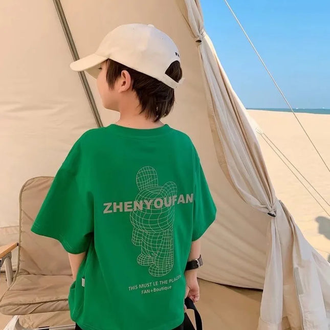 Boys And Girls Short-sleeved Bottoming Shirts Spring And Summer Middle-aged Children's T-shirt Children's Clothing