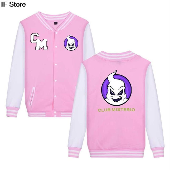 2025 CLUB MISTERIO Men's Women's Baseball Jacket – Popular Spanish Podcast Edition Hip Hop Streetwear Spring Trendy Men Jackets