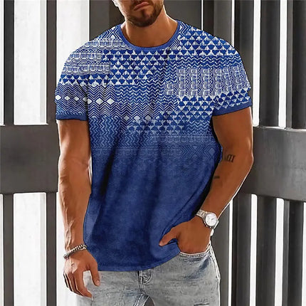 Summer Fashion National Characteristic Clothing Printed Men's And Women's Casual Round Neck Short Sleeve Hip Hop Street T-shirt