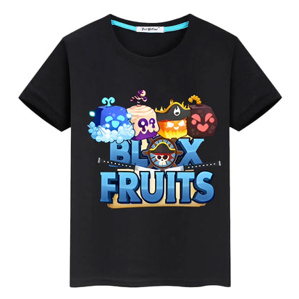 New Game Blox Fruits 100%Cotton t shirt for kids boy 10years anime Tees Short Tops pride tshirt y2k one piece kids clothes girls