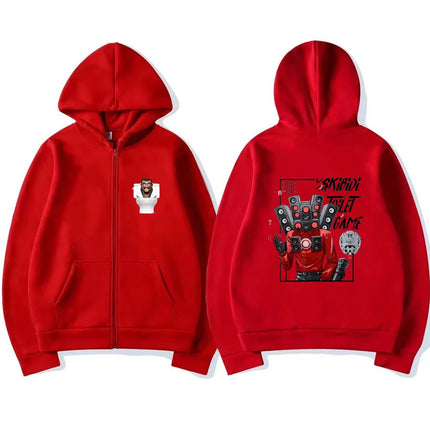 Children Anime Tops Hoodie Kids Zipper style Skibidi Toilet Boys black Girls pink 3-12 Year leisure Long sleeves Sweatshirt