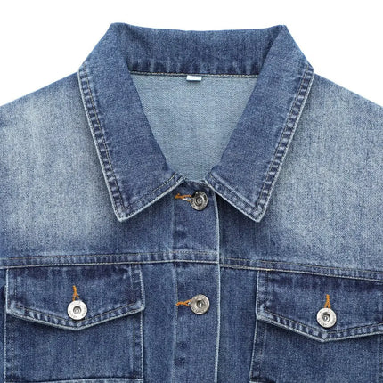 ZMEENNA 2025 Blue Denim Jacket For Women Long Sleeve Button Up Casual Top With Pockets Stylish Fashionable Trendy ZM699