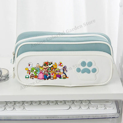 Super Mario Dog Claw Large Capacity Pencil Case Anime Cartoon Fashion Stationery Storage Bags Boys Girls Cute Pen Box Gifts
