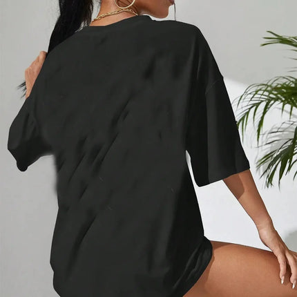 Summer Women's Loose Fitting Short Sleeved T-Shirt Hip Hop Harajuku Tshirts Ladies Casual O-Neck Tops T Shirt Streetwear Tees