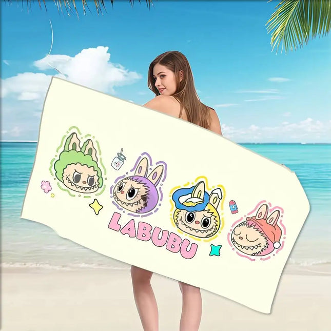 Cartoon L-Labubu L-Laptop Big Microfiber Beach Towels Quick Dry Towel Sand Beach Towels Pool Towel For Travel Swim Pool Yoga