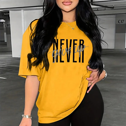 Summer Women's Casual Loose Short Sleeved T-Shirt Fashion Hip Hop Harajuku Tshirts Ladies Oversized O-Neck TShirt Streetwear Tee