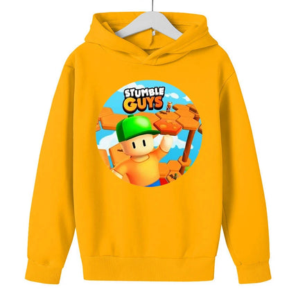 Stumble Guys Hoodies Cotton Long Sleeve Fashion Print Tops Cartoon Comfortable Warm Spring Autumn Sweatshirt for Children