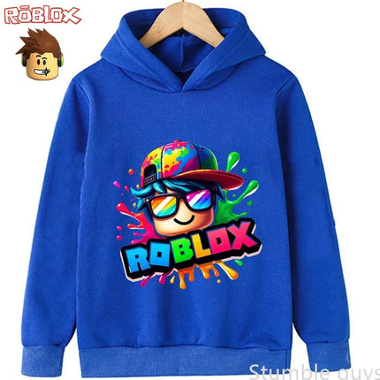 Kids Roblox Hoodie 3-12Y Autumn Sweatshirt 3D Game Print Boys Girls Fashion Casual Sportswear