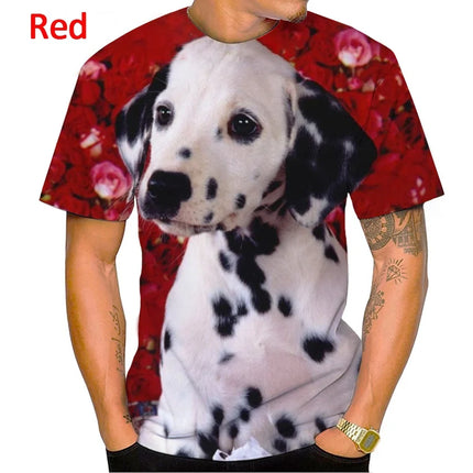 2022 Animal Dalmatian 3D Men's T-Shirt Fashion Dog Cute Aalmatian Shiba Inu Unisex Casual Streetwear Shirt