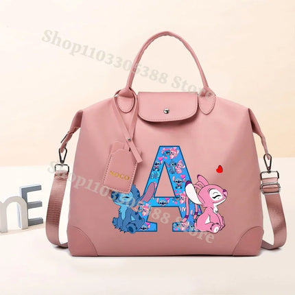 Disney Stitch High-capacity Luggage Bag for Women Anime Fashion Crossbody Bags Fashion Travel Portable Simple Tote-bag Gifts