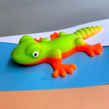 Cartoon TPR Stretchy Lizard Toy Simulation Lizard Colorful Squishy Toy Soft Stress Relief Squeeze Fidget Toy Children