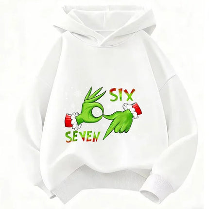 Unisex Cute Six Seven Hoodie, Crew Neck Hoodies for Boys and Girls, Children's Clothing, Funny Brainrot 67 Sweatshirts
