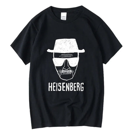 Men Fashion Casual Top Quality Short Sleeve 100% Cotton Loose Heisenberg PrintedTshirt Casual Mens Tshirt Cool Summer Men Tshirt