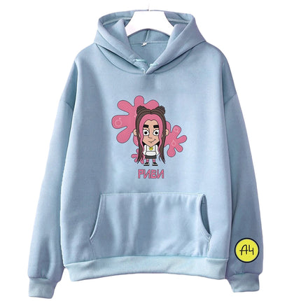 Cute А4 Риви Print Children's Hoodies ВладA4 Бумага Cartoon Long Sleeve Sweatshirt for Kids Boy Clothes Casual Vest Soft Hoody