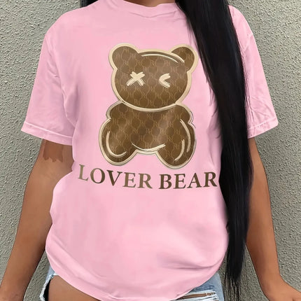 Summer Women's T-shirt Casual Black Short Sleeved Tee Korean Printed Loose Top Design Clothes Madam Oversizeed Simple Tshirts