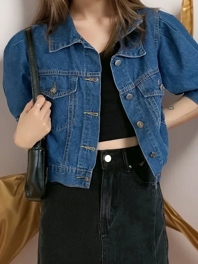 Fashion Womens Retro Denim Jacket Casual Short Denim Cardigan Coat Spring Summer Famale Jeans Jackets Outerwear