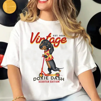 Dachshund Tshirt Women Summer Elegant T-shirts Female Funny Clothing Women Streetwear Graphic T Shirts