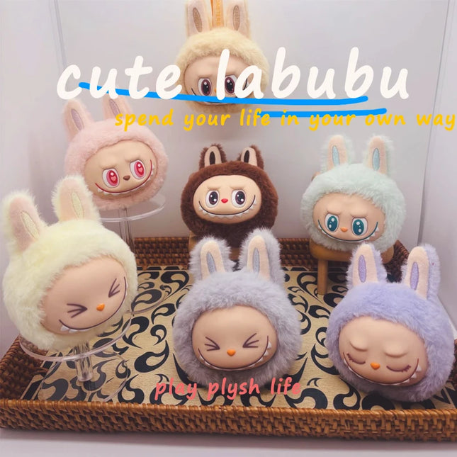 Cute Labubu Second-Generation Small Head Model Plush Keychain Bag Pendant Kawaii Doll Soft Plush Decoration Pendant Toy Gifts