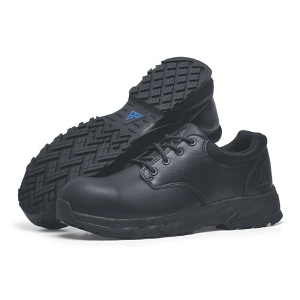BARRA BLACK Black Comfortable Safety Slip & Puncture Resistant Shoes With Composite Toe Cap