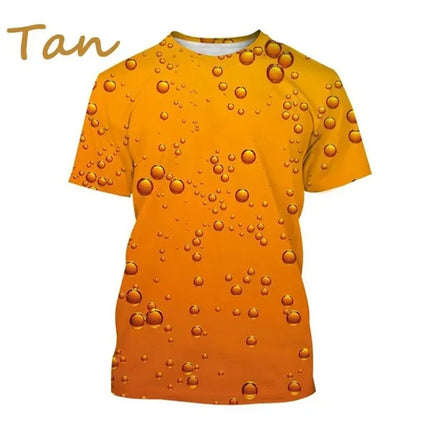 Funny Bubble Beer 3D Printed T Shirt For Men Fashion Graphs T-shirt Summer Gym Sports Short Sleeve Tees Quick-drying Women Tops