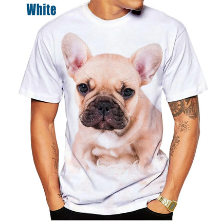 Summer New Fashion Summer Cute French Bulldog 3d Printing Men's T-shirt Woman Casual Trend Tee Top