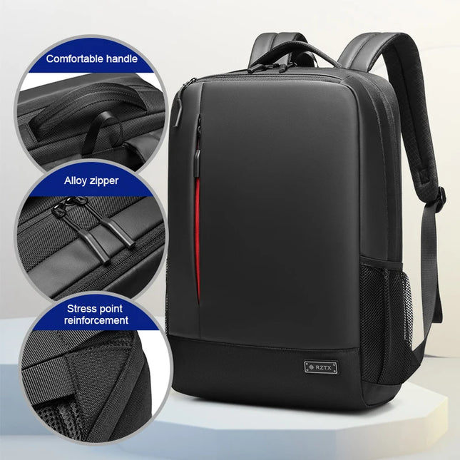 2024 New Business Backpack Men 15.6 inch School Laptop Backpacks Water Repellent Travel USB Charging Anti-theft Bag Male Mochila