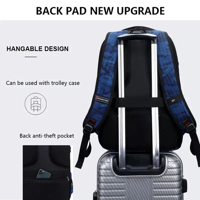 Waterproof 17.3 Inch Laptop Backpack for Men Work Large Travel Backpack for Airplane Fashion Boys School Bag Man Mochila New