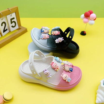 Fashion Popular Cartoon Slippers New Double Color Flats Bottom Boys and Girls Non-Slip Soft Bottom Sandals 811