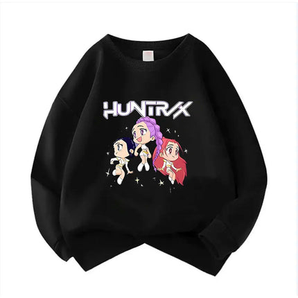 Crew Neck Kid Hoodie Movie Unisex Hoodies Manga Kids Kpop Demon Hunters Children's Sweatshirt Cute Tiger Hoody for Boys Girls