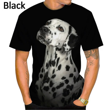 2022 Animal Dalmatian 3D Men's T-Shirt Fashion Dog Cute Aalmatian Shiba Inu Unisex Casual Streetwear Shirt