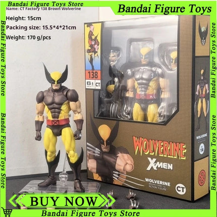 CT Factory Toys Mafex 138 Wolverine Figure Brown Comic X-Men Action Figure SHF Anime Figurines Ko Model Toy Doll Customized Gift