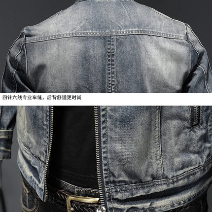 2024 New Men's High Quality Fashion with Handsome Retro Trend Leisure Spring and Autumn Good Zipper Denim Jacket  None   M-6XL