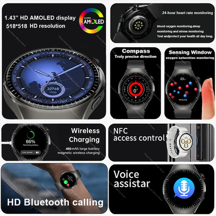 Original For Huawei Watch 5 Smartwatch 2025 Sensor Window AMOLED 4G ROM NFC Compass Clock Bluetooth Call Smart Watch Men Women