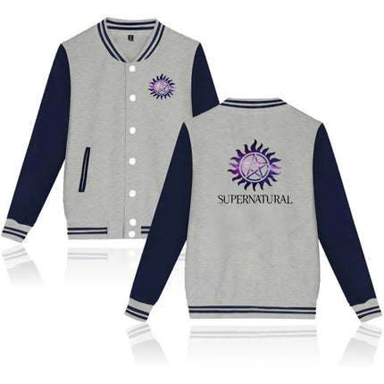 Supernatural Winchester Sam Dean Baseball Jacket Men Women Jacket Harajuku Baseball Jacket Boys Girls Sweatshirts Jackets