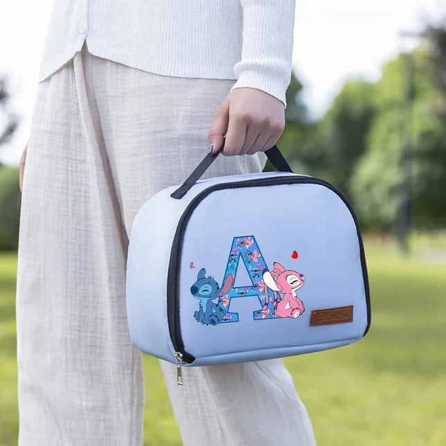 Anime Stitch Lunch Bags Disney Fashion Aluminum Foil Insulated Box Picnic Portable Keep Fresh Handbag Food Storage Bento Pouch