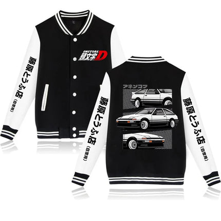 Anime Initial D Graphic Jacket Hoodies AE86 Gothic Y2k Baseball Jacket Sweatshirts Funny Mange Vintage Coats Streetwear Clothes