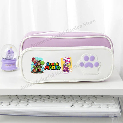 Super Mario Dog Claw Large Capacity Pencil Case Anime Cartoon Fashion Stationery Storage Bags Boys Girls Cute Pen Box Gifts