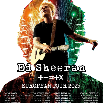 Ed Sheeran European Tour 2025 Baseball Uniform Hoodie Jacket Harajuku Baseball Jacket Coat Unisex