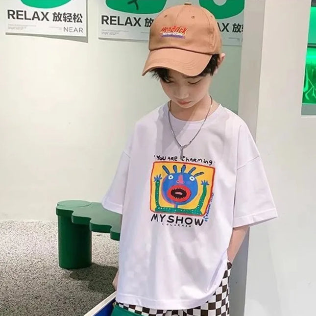 T-shirts For Baby Tshirt Infant Tops Children's T-shirt Korea Korean Summer Clothes Tee Short Sleeve Boy Tees Kids Boys Boy's