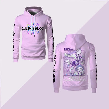 Hot Selling KPop Demon Hunter Pattern Hoodie Spring And Autumn Fashion Men And Women Loose Sweatshirt Long Sleeve Sweatshirt