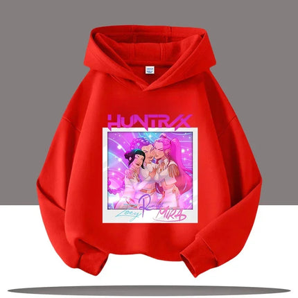 KPop Demon Hunters Hoodies Baby Girl Boy Clothes Fashion Casual Hooded Sweatshirts K-Pop Demon Hunters Pullover Kids Outfits Gif