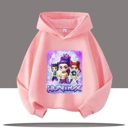 KPop Demon Hunters Hoodies Baby Girl Boy Clothes Fashion Casual Hooded Sweatshirts K-Pop Demon Hunters Pullover Kids Outfits Gif