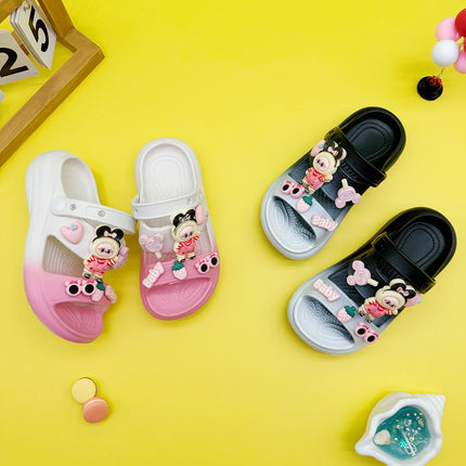 Fashion Popular Cartoon Sunglasses Slippers New Double Color Flats Bottom Boys and Girls Non-Slip Soft Bottom Sandals 811