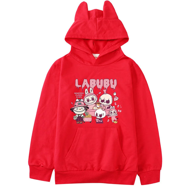Labubu  Hoodie Kids Comic Graphic Sweatshirt Teenager Boys Fashion Streetwear Baby Girls Pullover Coats Children Clothing