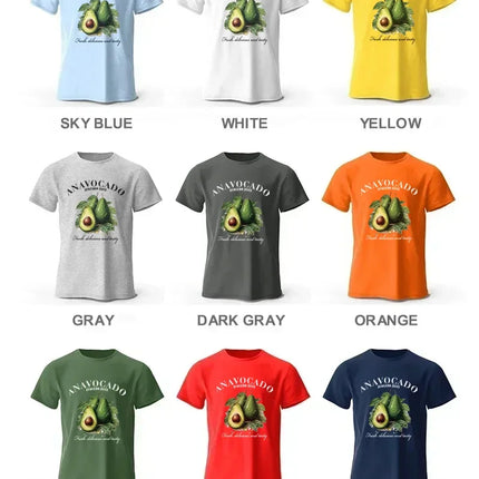 100% Cotton Fresh Avocado Tee - Minimalist Fruit Design Soft Comfortable Basic Top for Casual Everyday Wear