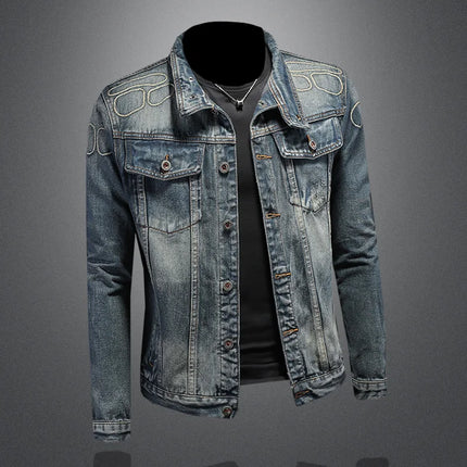 The Main Promotion of New Explosive Embroidered Coat Spring and Autumn New Men's Trends with Popular Denim Jacket Clothing