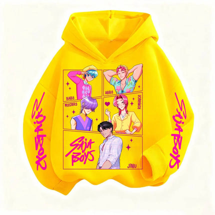 Kpop Demon Hunters Autumn Winter Kids Hoodie Casual Fashion Boys Girls Warm Sweatshirt Anime Clothes