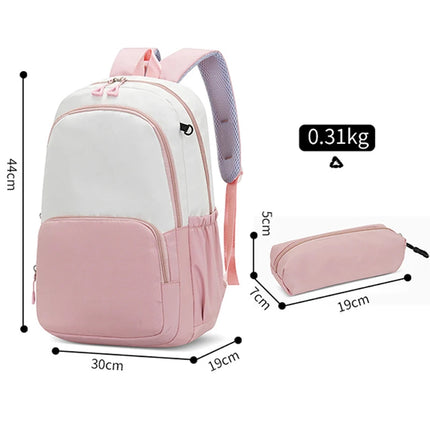 Disney Stitch Large Capacity Backpack with Pencil Bag Cartoon Letter A-Z Printed Fashion Schoolbag Book Stationery Storage Bags