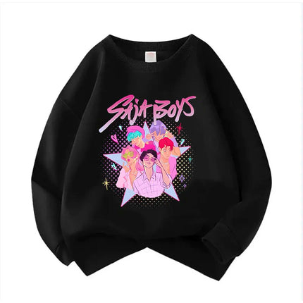 Crew Neck Kid Hoodie Movie Unisex Hoodies Manga Kids Kpop Demon Hunters Children's Sweatshirt Cute Tiger Hoody for Boys Girls